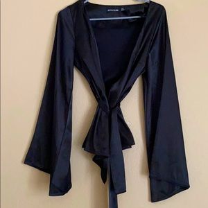 NWOT PLT Satin Tie Top